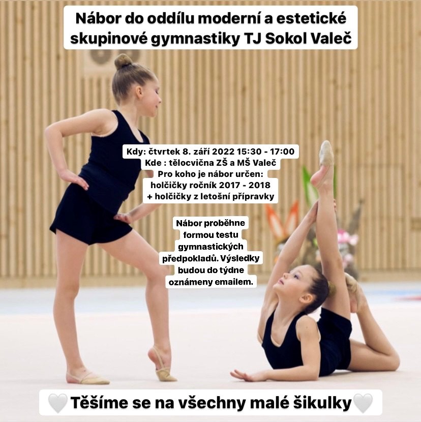 Nábor gymnastek do TJ Sokol Valeč